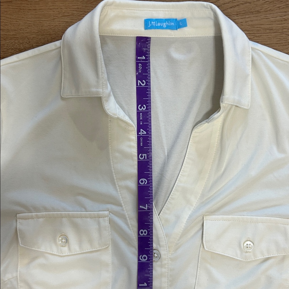 J. McLaughlin Cream Button Down Shirt - Picture 12 of 13
